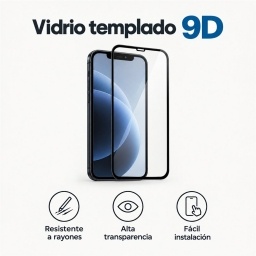 Vidrio templado iPhone 1313 Pro1416E 9D borde negro