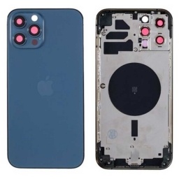 Carcasa trasera Iphone 12 Pro Max AZUL  Completa con flex y Carga inalmbrica