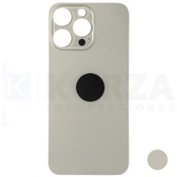 Tapa Trasera Iphone 15 PRO MAX NATURAL Sin Lens con Sticker