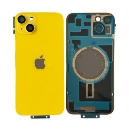 Tapa trasera iPhone 14  Amarillo Completa con Marco y Lens