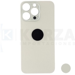 Tapa Trasera Iphone 15 PRO MAX BLANCO Sin Lens con Sticker